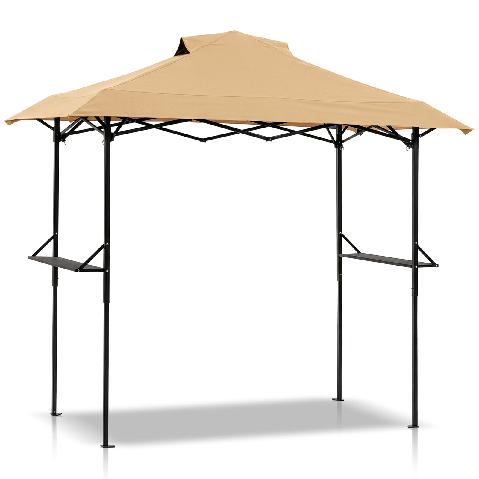 Zimtown 8' x 5' Grill Gazebo All-Weather Steel Construction w/ Bag for Patio, Backyard, BBQ (Khaki)