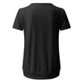 thumbnail image 4 of MIXUE Womens Tops Summer Solid Color Round Neck Short Sleeve Pleated Loose Fit Casual Tee Shirts Streetwear,Black,XXL, 4 of 6