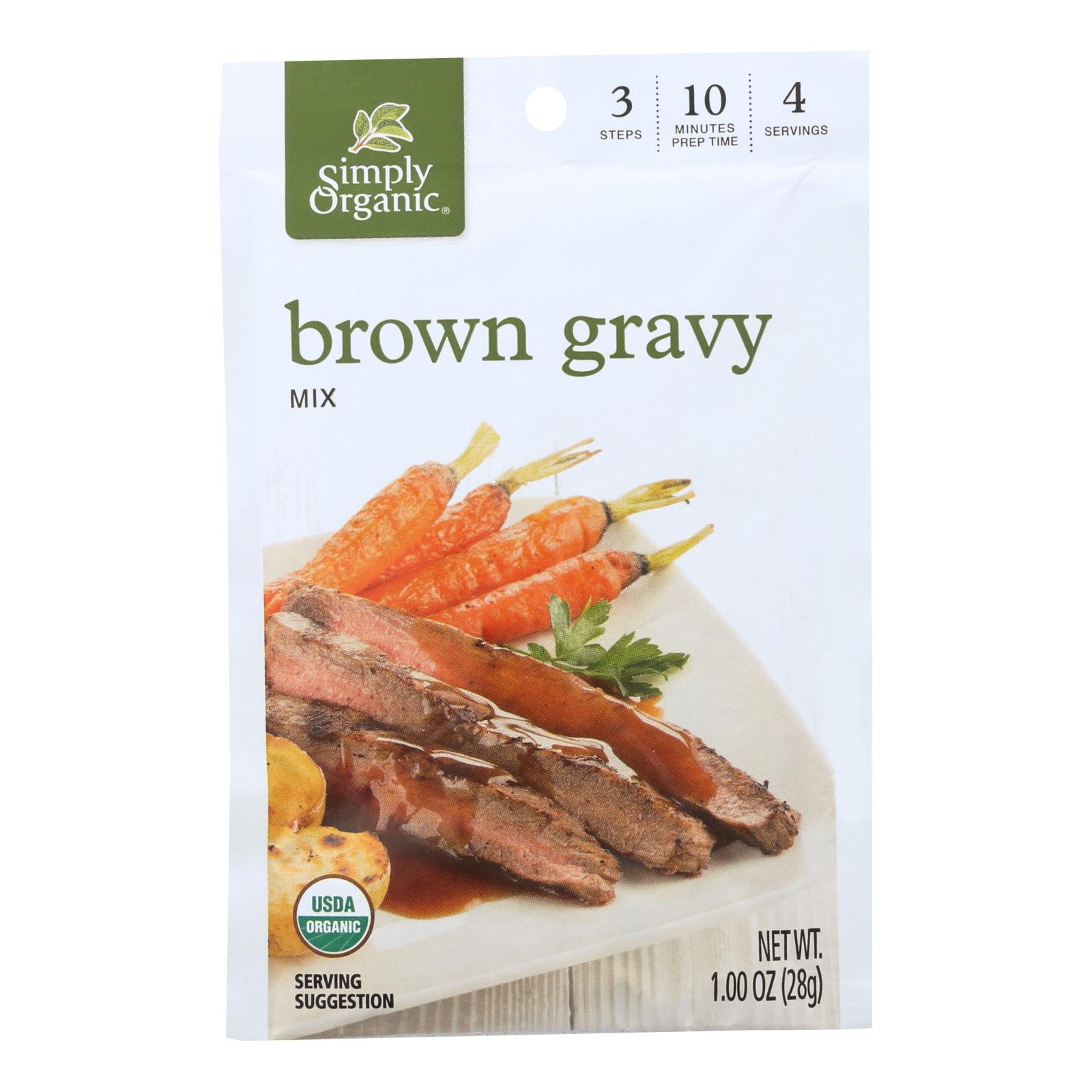 Simply Organic Vegetarian Brown Gravy Seasoning Mix - Case of 12 - 1 oz