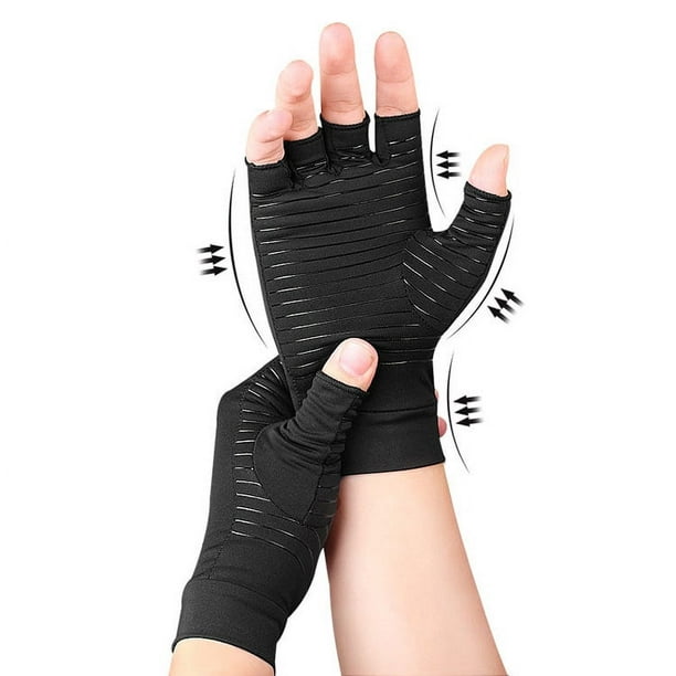 Copper Compression Arthritis Gloves - Best Copper Infused Fingerless Glove  for Carpal Tunnel, Rheumatoid , Tendonitis, Hand Pain, Computer Typing,  Support for Hands. Fit for Women & Men - 1 Pair M 