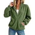 thumbnail image 5 of Admvng Women's Sweatshirt Half Zip Ribbed Knit Stand Collar Long Sleeve Pocket Casual Lightweight Pullover Top, 5 of 5