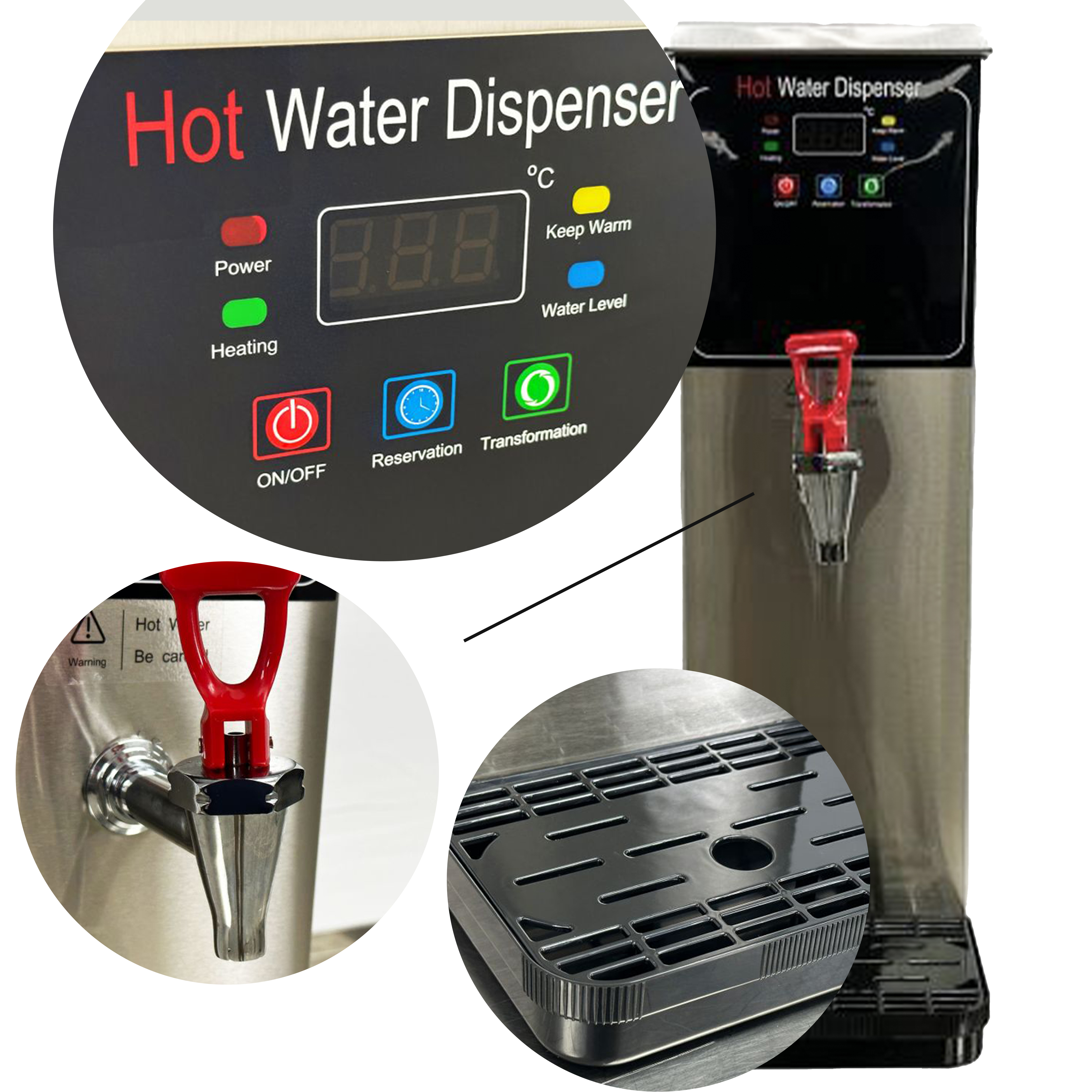NSF 30L Commercial Hot Water Dispenser, 1500W Electric Water Boiler, Fast Heating, 2 Gallon, ETL