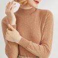 thumbnail image 4 of Scyoekwg Womens Long Sleeve Tops Crew Neck Bottoming Shirt Lightweight Loose Fall Tops Dressy Casual Blouses Trendy Solid Color Pullover (Coffee,XXL), 4 of 4