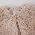 thumbnail image 5 of DYTTDG Girls Plush Cropped Jacket, Long Sleeve Open Front Crew Neck Short Coat, Solid Color Fall Winter Casual Outerwear for Daily Wear, 5 of 8