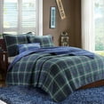 thumbnail image 3 of Home Essence Teen Bradley 4 Piece Blue Cotton Filled Quilted Coverlet Set, Full/Queen, 3 of 5