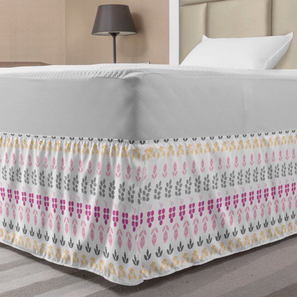 Botanical Bed Skirt Soft Pastel Colored Abstract Sketched Leaves Elastic Bedskirt Dust Ruffle Wrap Around For Bedding Decor 4 Sizes Pale Orange Pink By Ambesonne Com - Light Pink Queen Size Bed Skirt Botanical Bed Skirt Soft Pastel Colored Abstract Sketched Leaves Elastic Bedskirt Dust Ruffle Wrap Around For Bedding Decor 4 Sizes Pale Orange Pink By Ambesonne Com - Light Pink Queen Size Bed Skirt