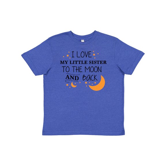 Inktastic I Love My Little Sister to the Moon and Back Youth T-Shirt