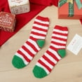 thumbnail image 5 of Duoif Christmas Socks for Women 3 Pairs Christmas Fuzzy Socks for Women Casual Sleeping Socks for 6 to 9 Size Warm Cozy Slipper Socks Microfiber Socks Christmas Gifts Mens Socks Pink, 5 of 6