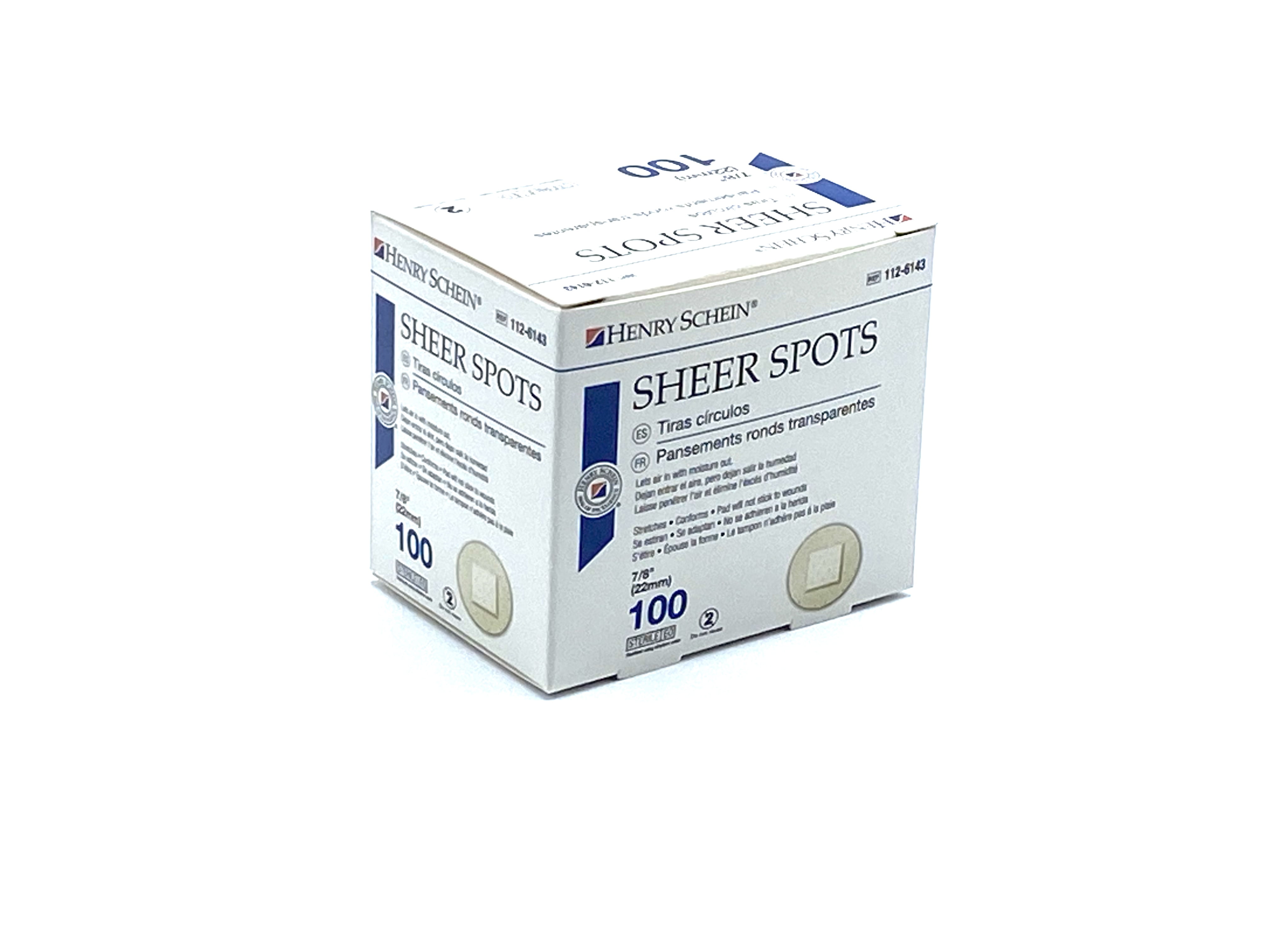 Henry Schein Adhesive Sheer Spot Bandage 7/8' - 100/Box