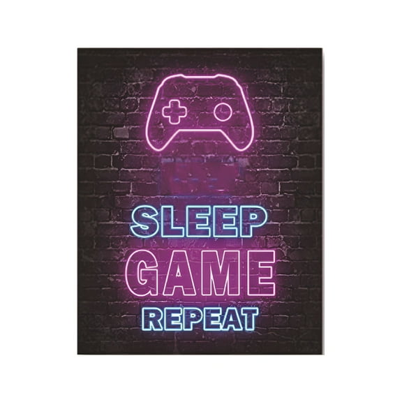 LAMIRO 1 Piece Video Game Room Decor Boys Gaming Wall Art Neon Game Room Decor Gaming Poster Game Room Wall Decor Teenage Boys Room Decor