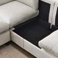 thumbnail image 4 of 96.5" Sectional Couch for Living Room, Upholstered Soft Chenille Fabric Sofa, 3-Seater with One Ottoman L Shape Sofa (Beige), 4 of 11