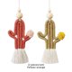 thumbnail image 3 of Sidaley Llavero de estilo bohemio para coche, 2 uds., bolso colgante con borla de Cactus, accesorio tejido a mano, amarillo y naranja Type2 NO2, 3 of 6