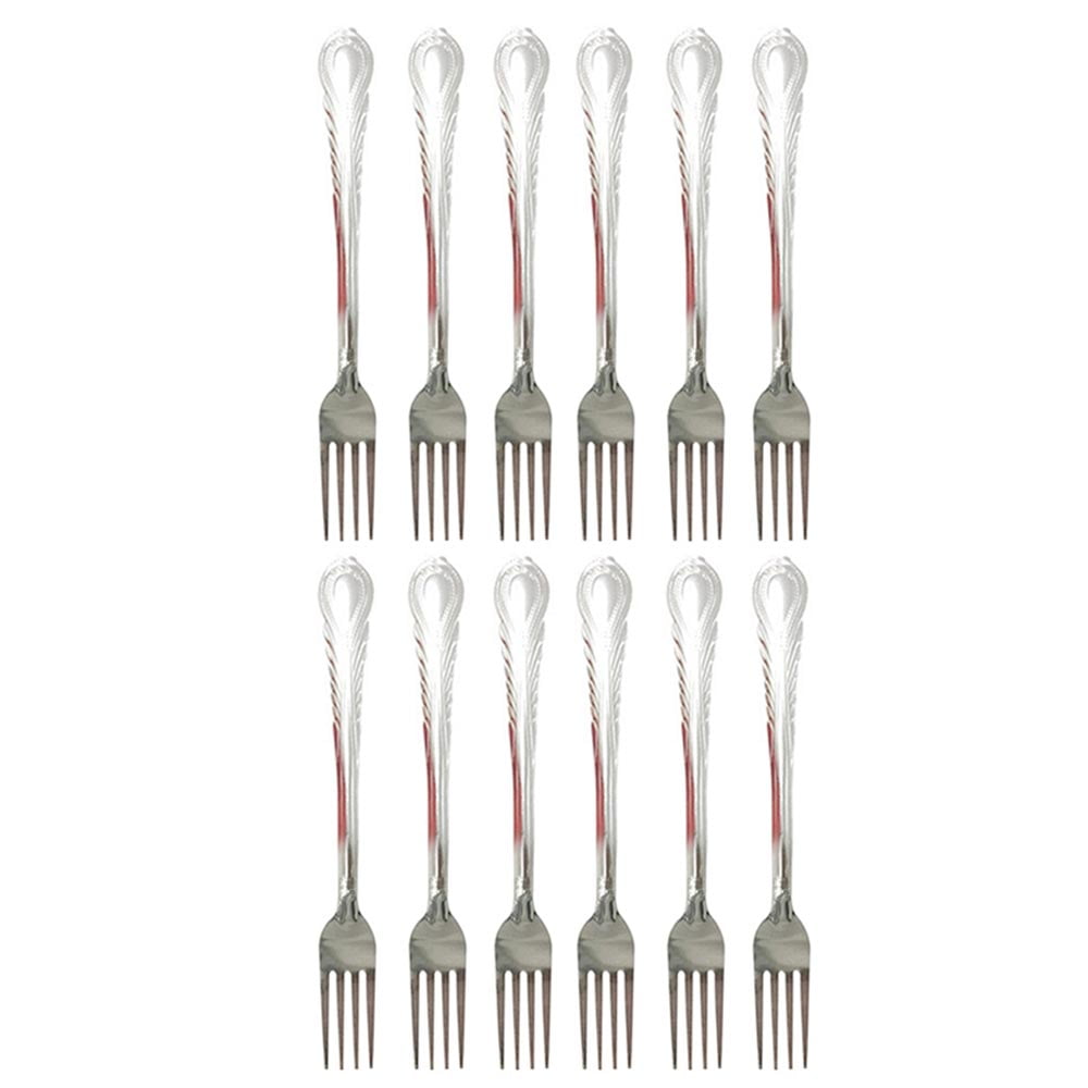 12 Dinner Forks Set  Stainless Steel Cutlery Table Flatware Utensils