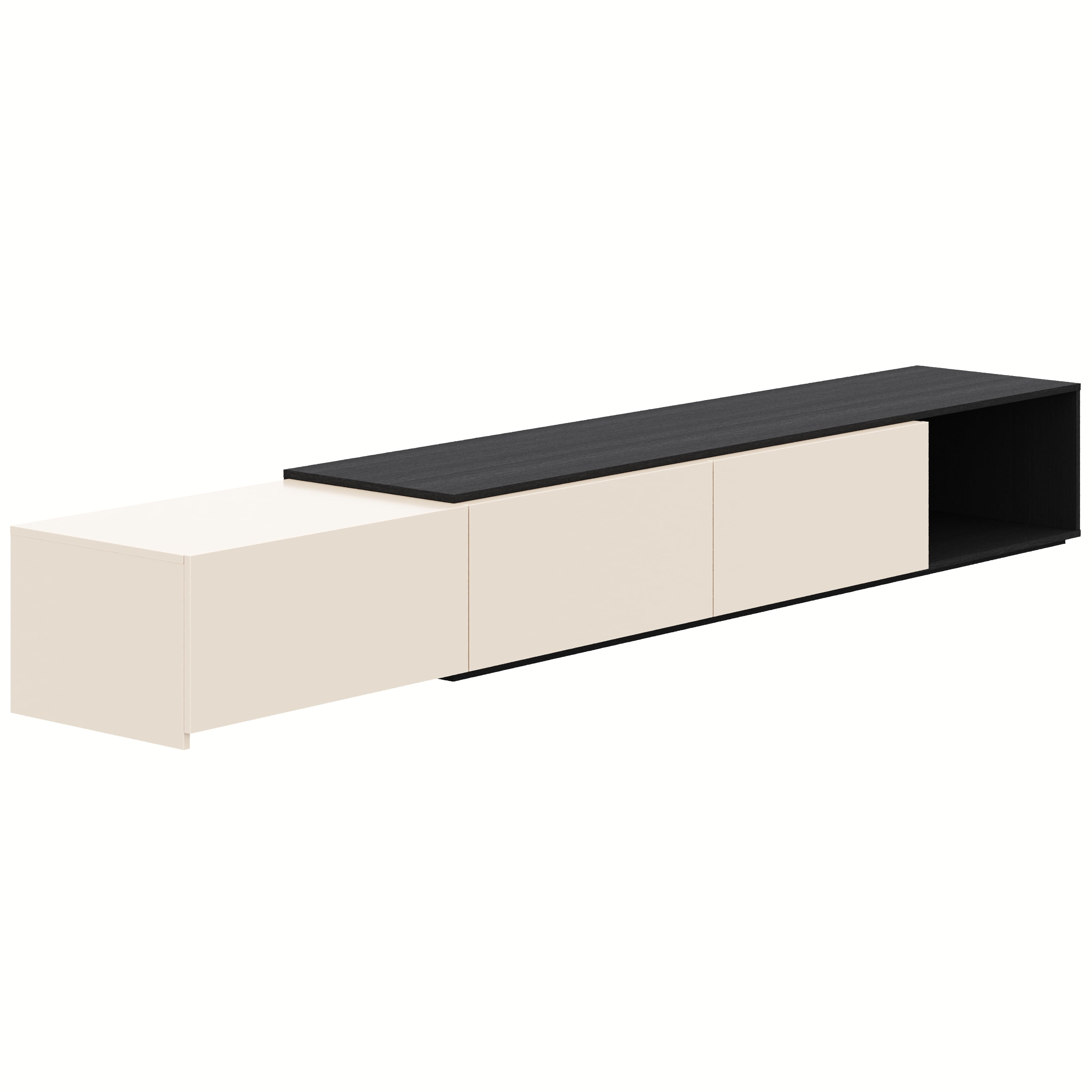 Meuble TV extensible (66 à 108 po) Nexera Arlo, Noir