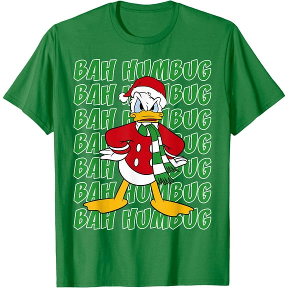 Donald Duck Bah Humbug Christmas Text Stack DTG Print Unisex T-Shirt