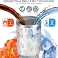 thumbnail image 4 of 1pc Butterfly 30oz Tumbler with Straw & Handle - Insulated Stainless Steel Cup | Holiday Gift for Man Women (Christmas, Valentine's, Birthday), 4 of 7