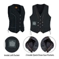 thumbnail image 3 of Dream Apparel Womens Motorcycle Vest Black Denim Vest for Ladies Biker Riding Slim Vest With Braid and Side Laces, 3 of 7