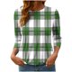 thumbnail image 2 of Heisall Women's T-Shirts 3/4 Sleeve Round Neck Loose Casual Striped Non-positional Print Spring/Autumn Fashion, 2 of 7