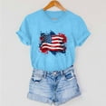 thumbnail image 7 of VKOYWKM American Flag Shirt for Women 4th of July USA Flag Graphic T Shirts Short Sleeve Crew Neck Summer Tops Patriotic Tshirts Shirts, 7 of 7
