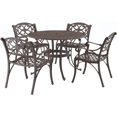thumbnail image 1 of Pemberly Row Black Aluminum 7 Piece Dining Set with Umbrella and Cushions, 1 of 4
