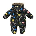 thumbnail image 3 of DHFJKG Baby Infant Snowsuit Winter Padded Clothes Fuzzy Trim Hooded Butterfly Print Zipper Romper Jumpsuit Warm Outwear Outfits Kawaii Onesies, 3 of 6