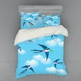 thumbnail image 2 of Ambesonne Birds Bedding Set 3 Pcs, Hirundo Atrocaerulea, Twin XL, Multicolor, 2 of 3