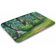 Cartoon Green Forest Pattern Bath Rugs Absorbent Non Slip Door Mats