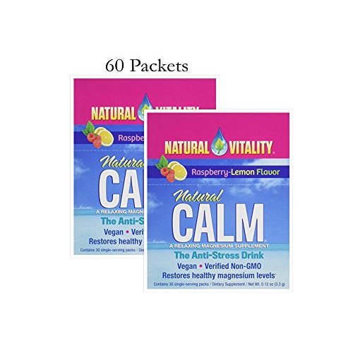 Natural Vitality Natural Calm, Magnesium, Packets (Raspberry Lemon, 60
