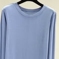 thumbnail image 4 of StSilkitty Pajama Tops for Women Long Sleeve Crew Neck Lounge Sleepwear T-Shirts Solid Color Lightweight Pullover Blouses, 4 of 5