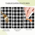 thumbnail image 6 of Gingham Buffalo Check Black And White Plaid Farm Waterproof Picnic Patio Party Round Table Cloth Cover Decorations Fabric 60 Inch Circular Tablecloth For 20-47 Inch Home Dining Room Kitchen Decor, 6 of 6