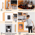 thumbnail image 5 of Pirecart Pretend Play Kitchen Kids Cooking Playset Toys with Water Dispense, Washing Machine, Real Sounds & Lights for Toddler Preschooler, Gifts for Bithday, Gray, 5 of 9