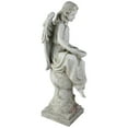 thumbnail image 3 of Roman 21" LED Solar Powered Angel on a Pedestal Outdoor Garden Statue, 3 of 4