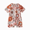 thumbnail image 3 of Kaprioy Infant Baby Boy Girls Rash Guard Swimsuit Short Sleeve Floral Print Half Zip Bathing Suit Toddler Little Kids Baby Boys One-Piece Swimwear Sunsuit, 3 of 5