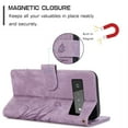 thumbnail image 4 of ELEHOLD Flip Wallet Case for Google Pixel 8 Pro Case Embossed Flower Butterflies Premium Leather Card Slots Kickstand Function Magnetic Clasp Detachable Wrist Lanyard Full Protective Case,purple, 4 of 6