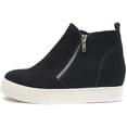 thumbnail image 2 of Soda Taylor Black Hidden Fashion Wedge Sneaker Shoes Side Zipper, 2 of 2
