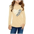 thumbnail image 2 of Huvoen Girls Extra Soft Long Sleeve Layering Tee Long Sleeve Round-Neck Blouses & Shirts Girls Long Sleeve Prints Shirts Cute Crewnecks Tops Dressy Casual Blouses Clothes Beige 5 Years, 2 of 5