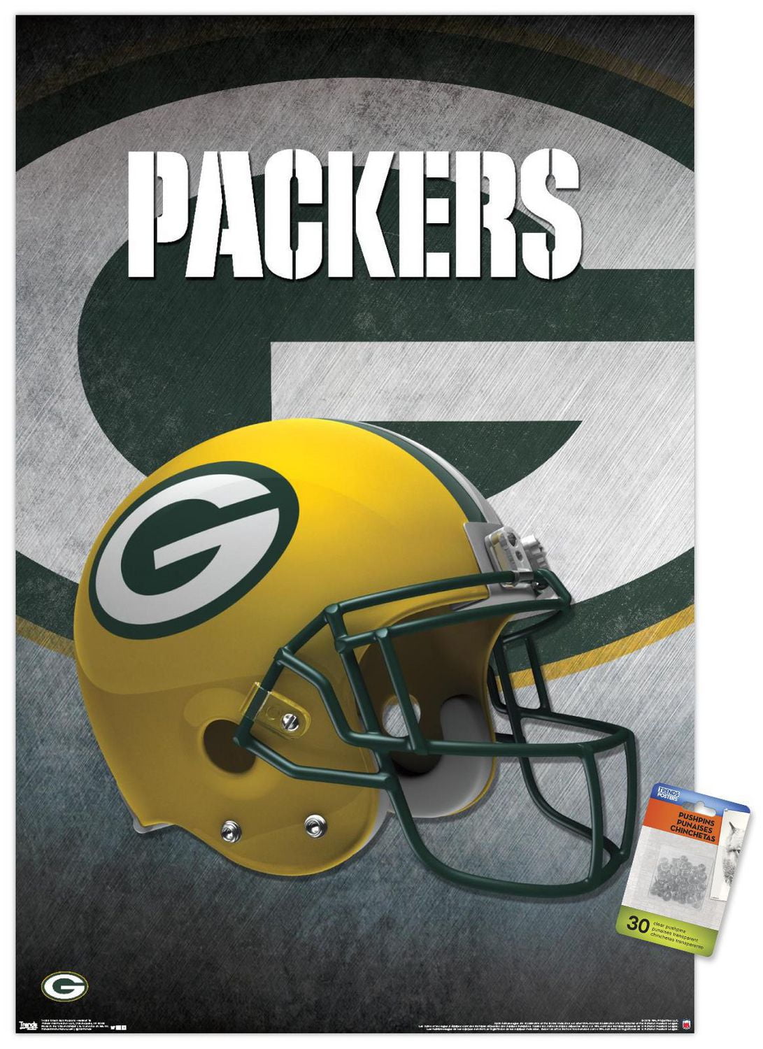 NFL Green Bay Packers - Helmet 16 Wall Poster, 22.375" x 34" Framed
