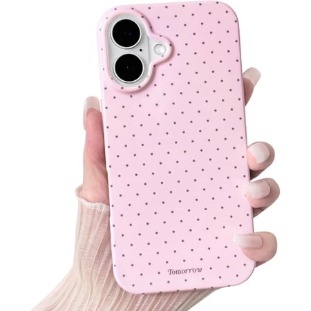 REQO Compatible for iPhone 16 Case Cute Aesthetics Polka Dot Design for Girls Women Soft TPU Shockproof More Protective Girly for iPhone 16 Case