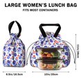 thumbnail image 5 of Pioneer Flower Floral Print Pattern Drawstring Lunch Bag Women - Drawstring Lunch Bag Insulated for Work Office - Stain-Resistant Large Lunchbags for Women with Multi-Pockets, 5 of 6
