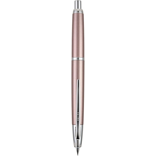 (Plume Extra Fine, Champagne/Rhodium) - Stylo-plume Rétractable Pilot Vanishing Point Decimo, Champagne avec Accents Rhodium, Plume Extra Fine (65346)