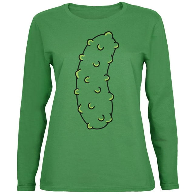 Costume de Pickle de Légumes d'Halloween T-Shirt à Manches Longues pour Femmes