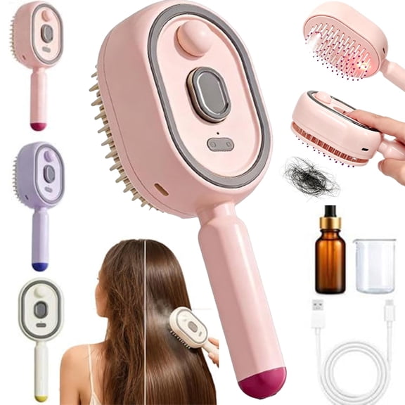 5 in 1 air cushion brush, Reduce Frizz, Smooth & Nourish Hairs, Electric Spray Air Cushion Massage Comb for Frizzy Damaged Hair