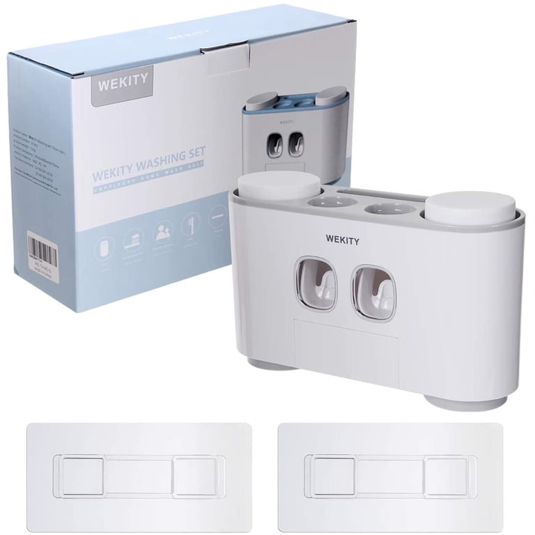 2 Slot Toothbrush Holder Wall Mounted Hand Up 2 Toothbrushes For Family, Automat