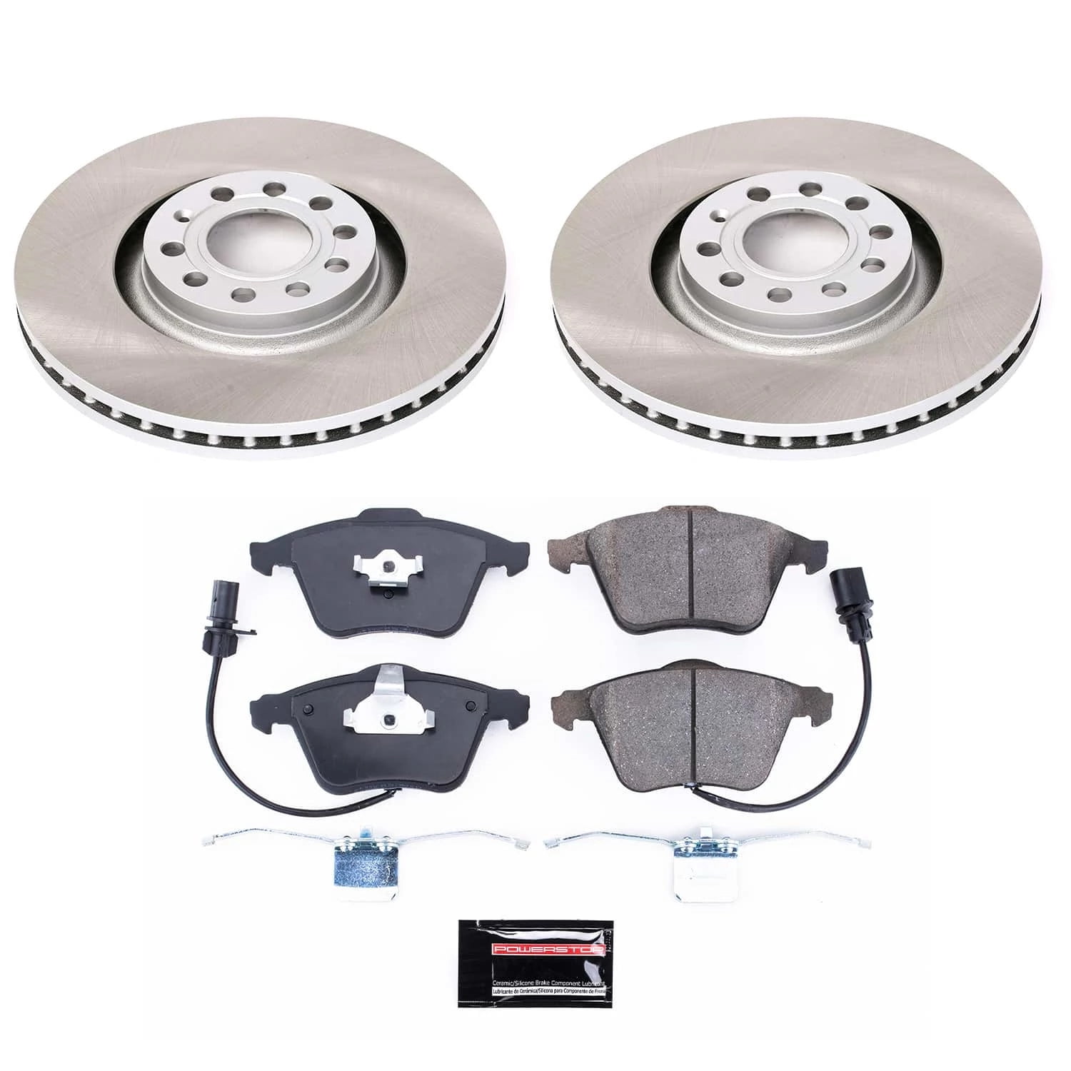 PowerStop Front Semi-Coated Rotor and Low-Dust Ceramic Brake Pad Kit SC2990