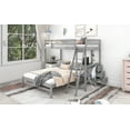 thumbnail image 4 of EUROCO Twin over Full Bunk Bed with Desk and Drawers for Kids Teens Room, Gray, 4 of 15