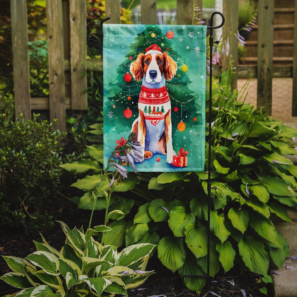 Welsh Springer Spaniel Christmas Garden Flag 11.25 in x 15.5 in