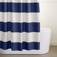 thumbnail image 4 of Fun and Playful Blue/Light Grey Rugby Stripe Microfiber Bathroom Shower Curtain - Blue/Light Grey Rugby Stripe, 72 Inch, 4 of 5