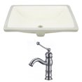 thumbnail image 1 of 18.25-in. W CUPC Rectangle Bathroom Undermount Sink Set In Biscuit - Chrome Hardware AI-22905, 1 of 7