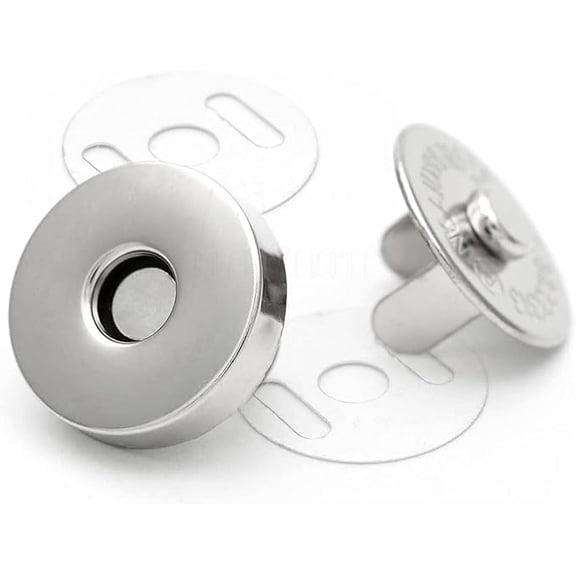 Magnetic Snap Buttons Strong Clasp for Purse Sewing Handbags Closures 10 Pack MNB (14 mm, Silver)
