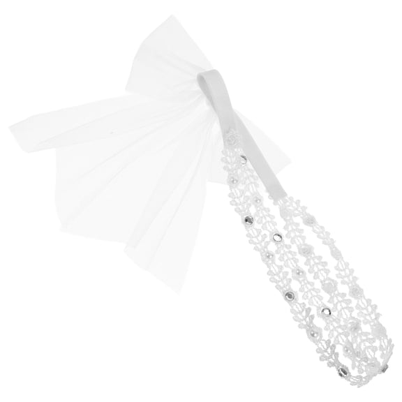 DRAFIDEEP White Lace Bowknot Headband Hairband for Women and Girls Hair Styling Accessory